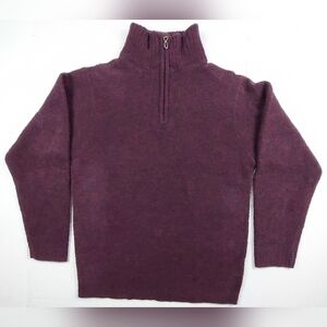 Northern Isles 1/4 Zip Pullover Womens Small Purple Merino Wool Blend NWT $90